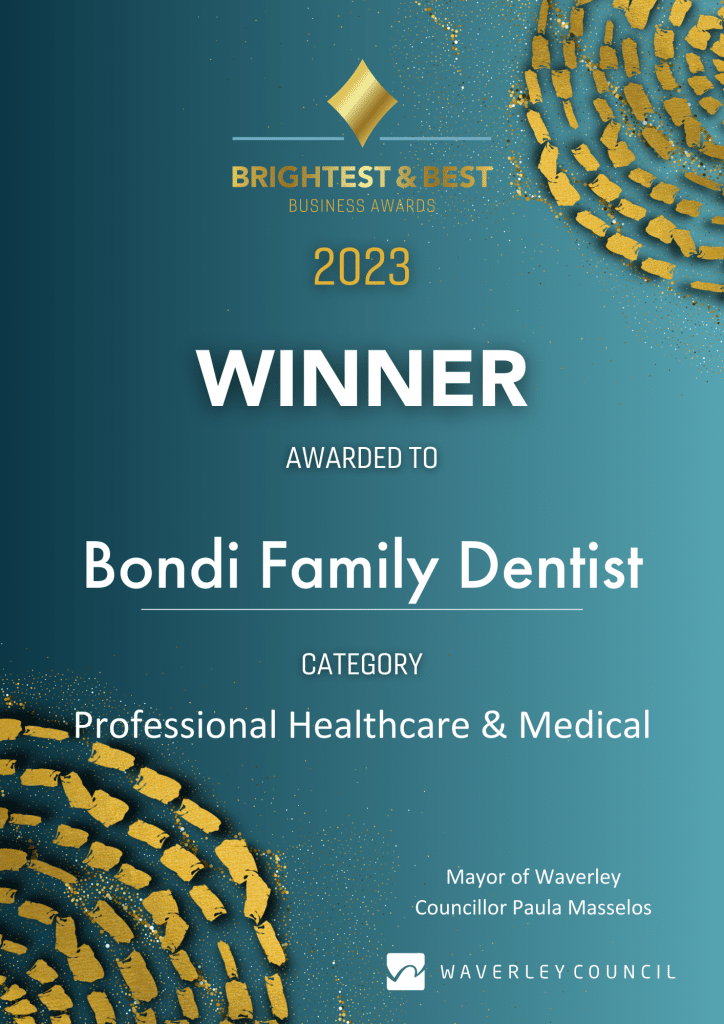 Bondi Family Dentist Certificate For Best Professional healthcare & Medical